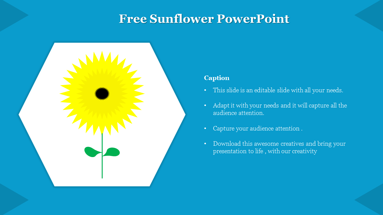 Free - Attractive Free Sunflower PowerPoint Template Diagram
